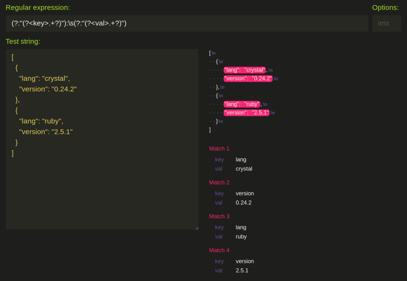 Writing A Regular Expression Tester In Crystal As A Learning Exercise
